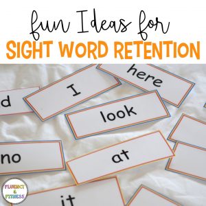 sight word cards spread out