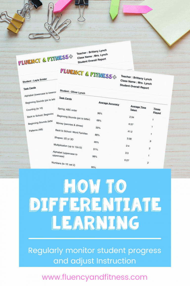 HOW TO DIFFERENTIATE LEARNING IN THE CLASSROOM • Fluency and Fitness®+